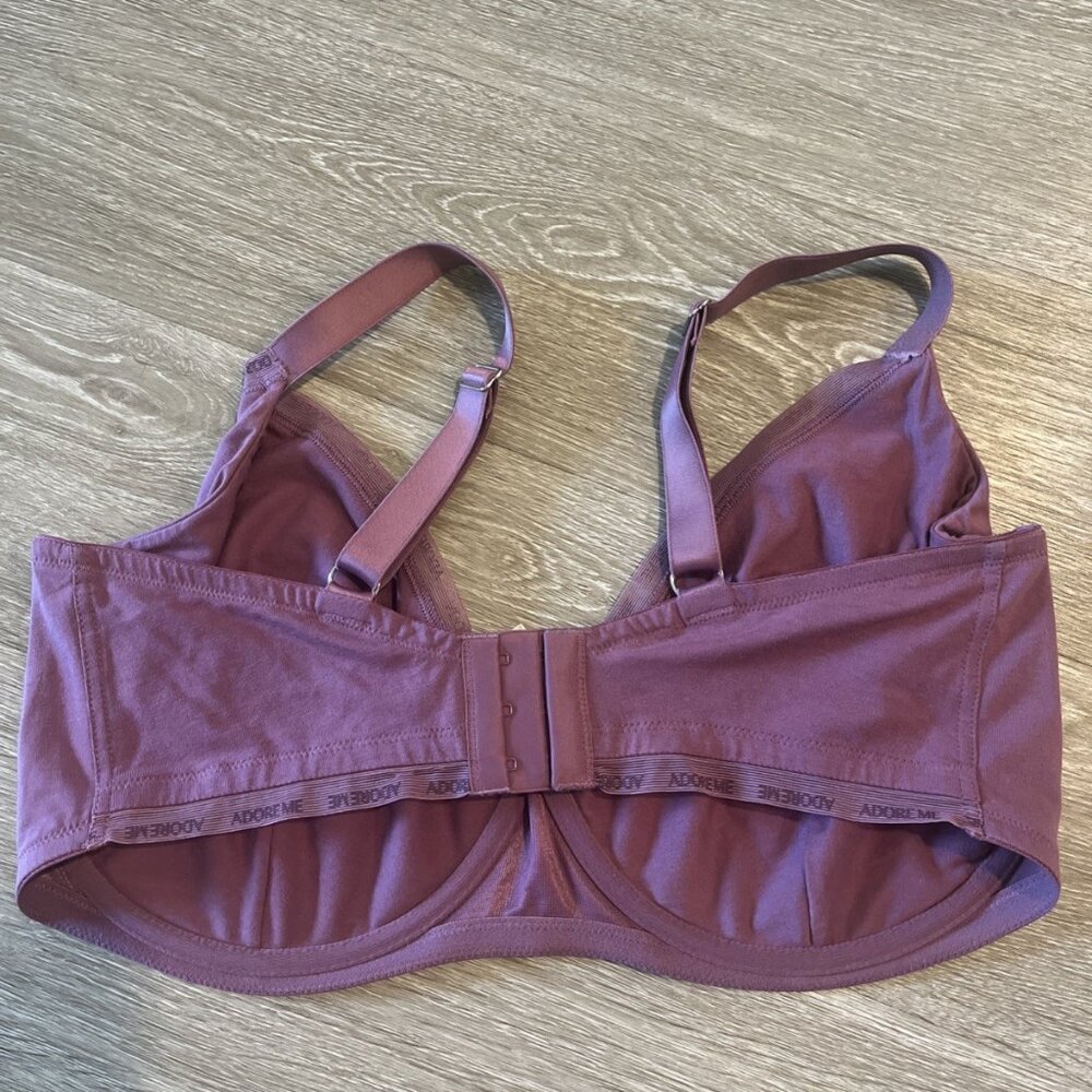 Adore Me 38H Pink Unlined Cotton Underwire Full Coverage Bra - Picture 3 of 4